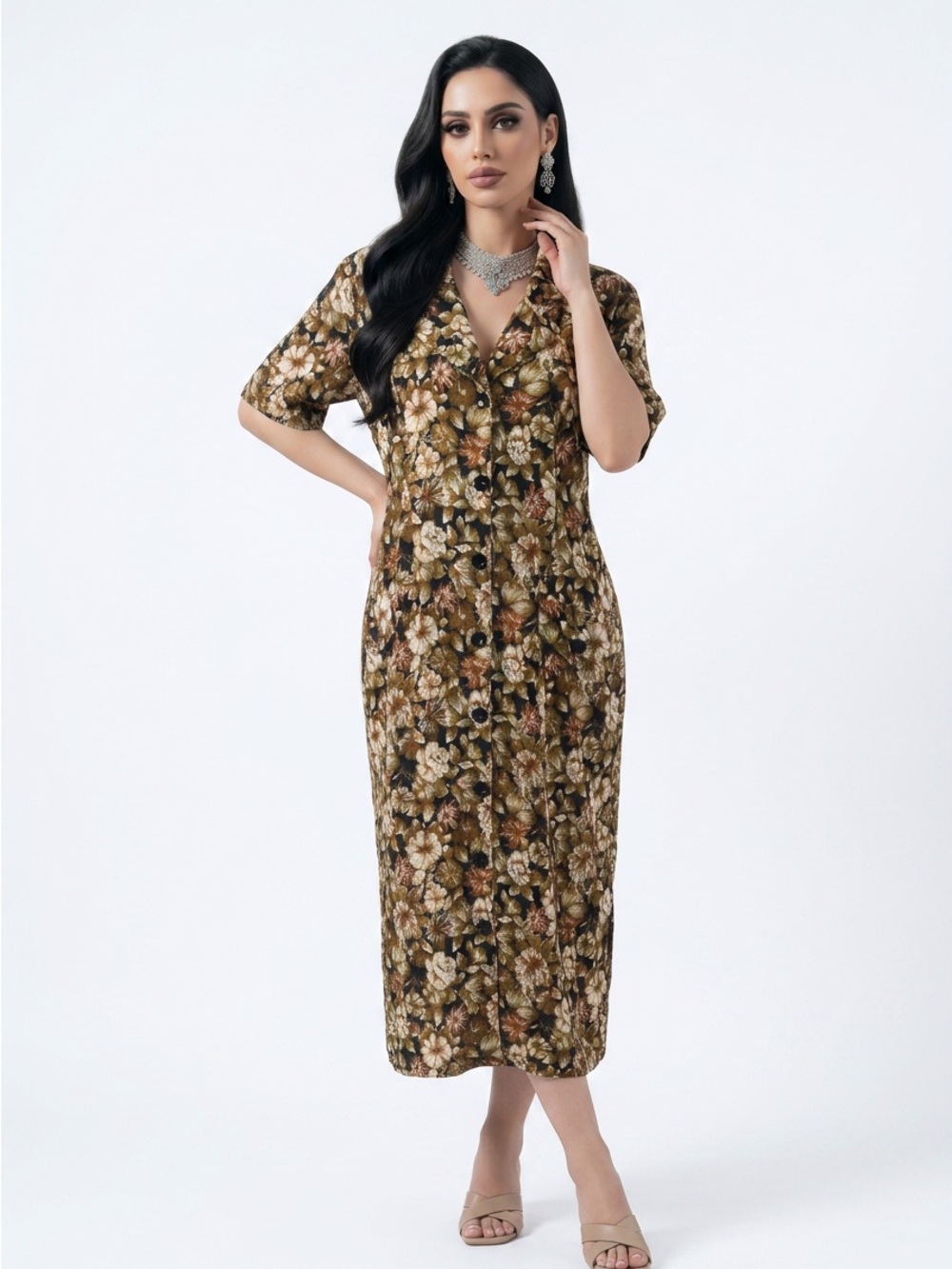 Adrian Jordan Floral maxi dress